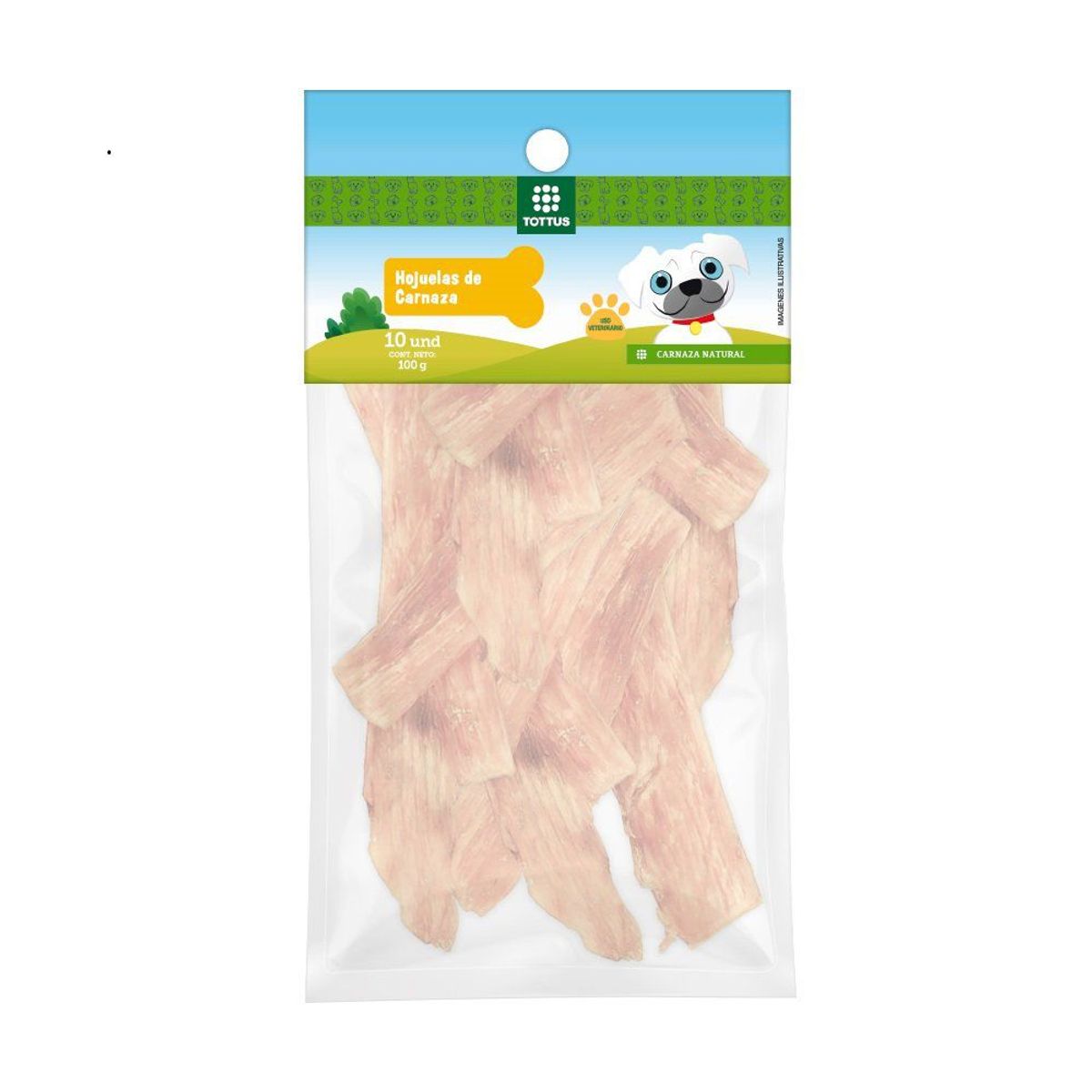 TOTTUS - Hojuelas de Carnaza para Mascota Tottus Doypack 10 Und