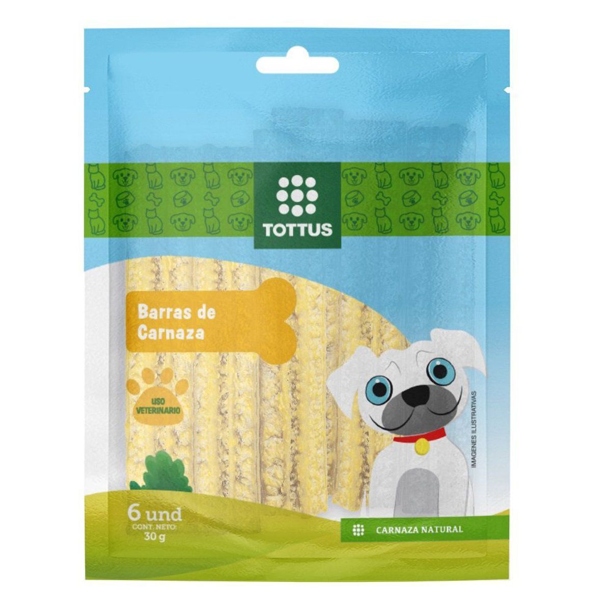 TOTTUS - Snack Barras de Carnaza Tottus Empaque 6 Und