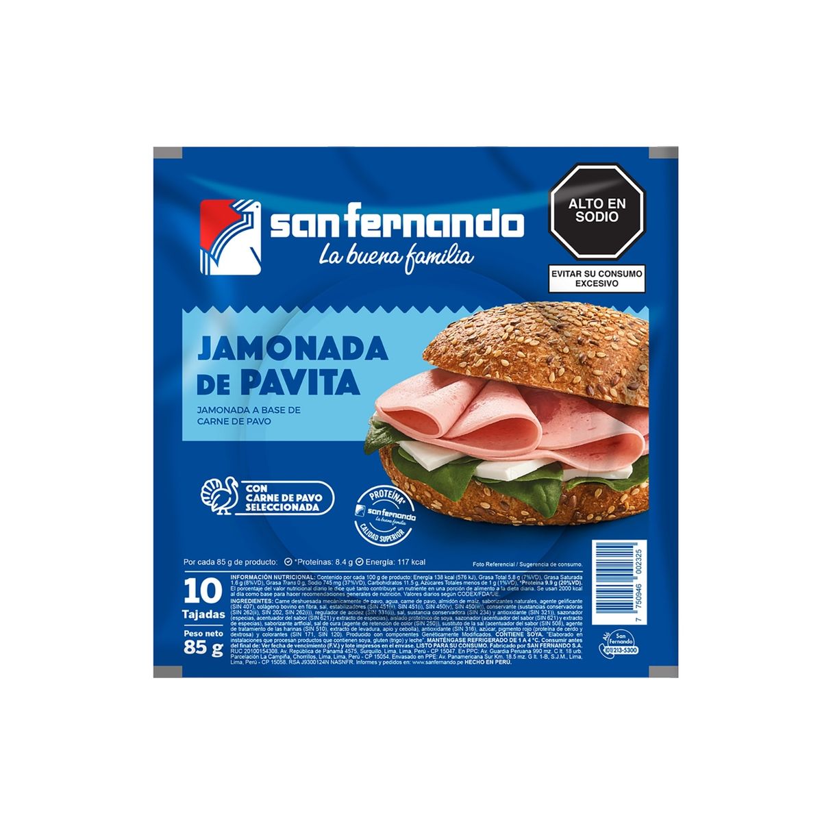 SAN FERNANDO - Jamonada de Pavita San Fernando Empaque 85 g