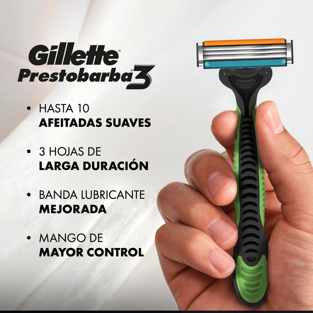 GILLETTE - Máquina de Afeitar Gillette Prestobarba3 Empaque 4 Und