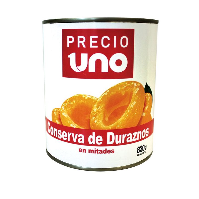 PRECIO UNO - Conserva de Duraznos Precio Uno 820 g