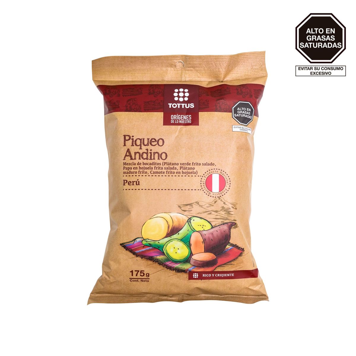 TOTTUS - Papas en Hojuela Tottus 175 g + Piqueo Andino Tottus 175 g