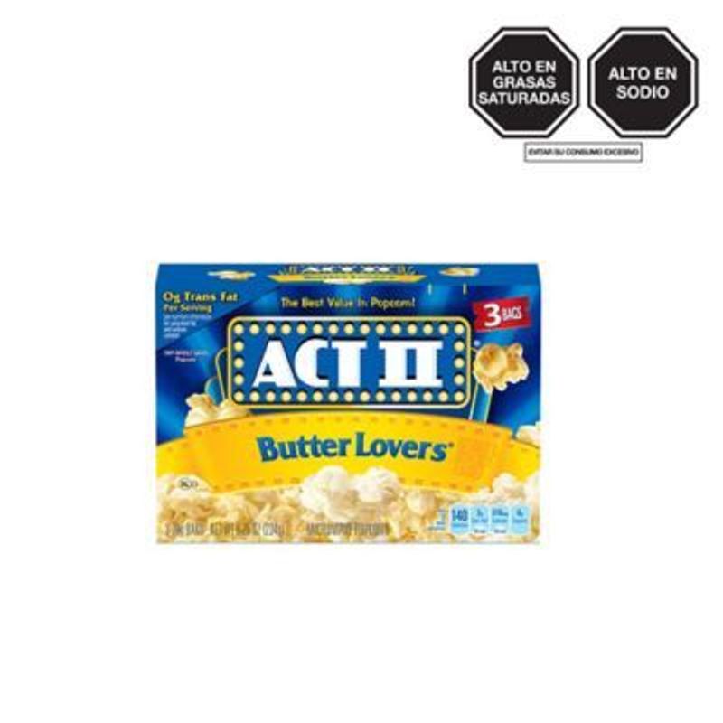 ACT II - Popcorn de Microondas Act II Butter Lovers Pack 3 Und