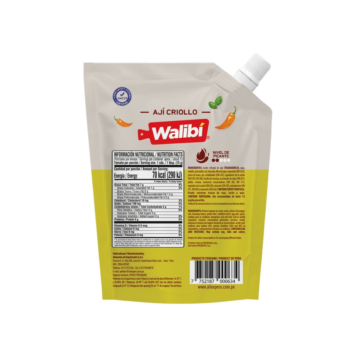 WALIBI - Crema de Ají Criollo Walibí Doypack 200 g
