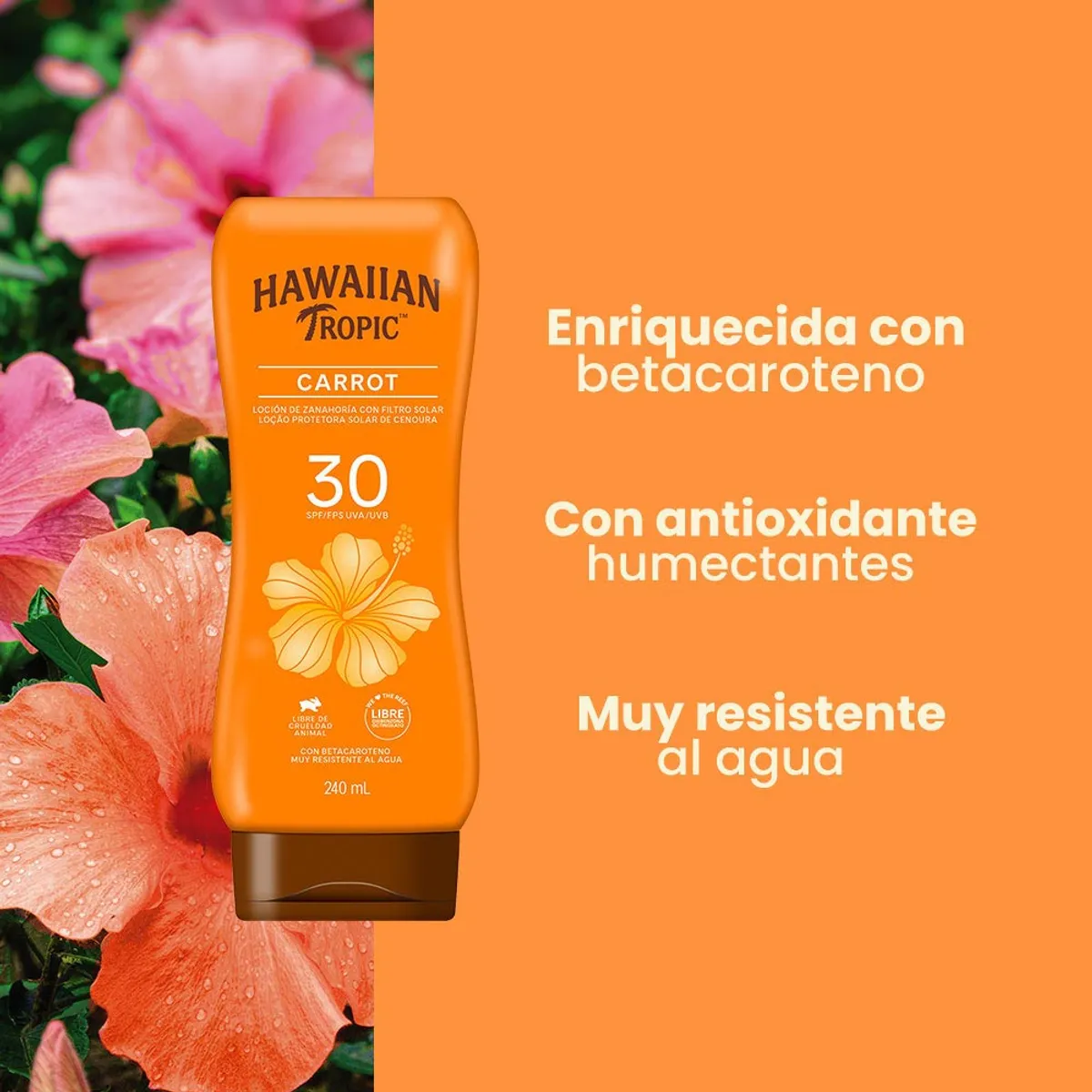 HAWAIIAN TROPIC - Protector Solar Hawaiian Tropic Zanahoria SPF30 Envase 240 mL