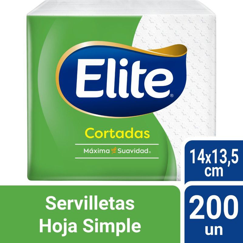 ELITE - Servilletas Elite Cortadas Hoja Simple Empaque 200 Und