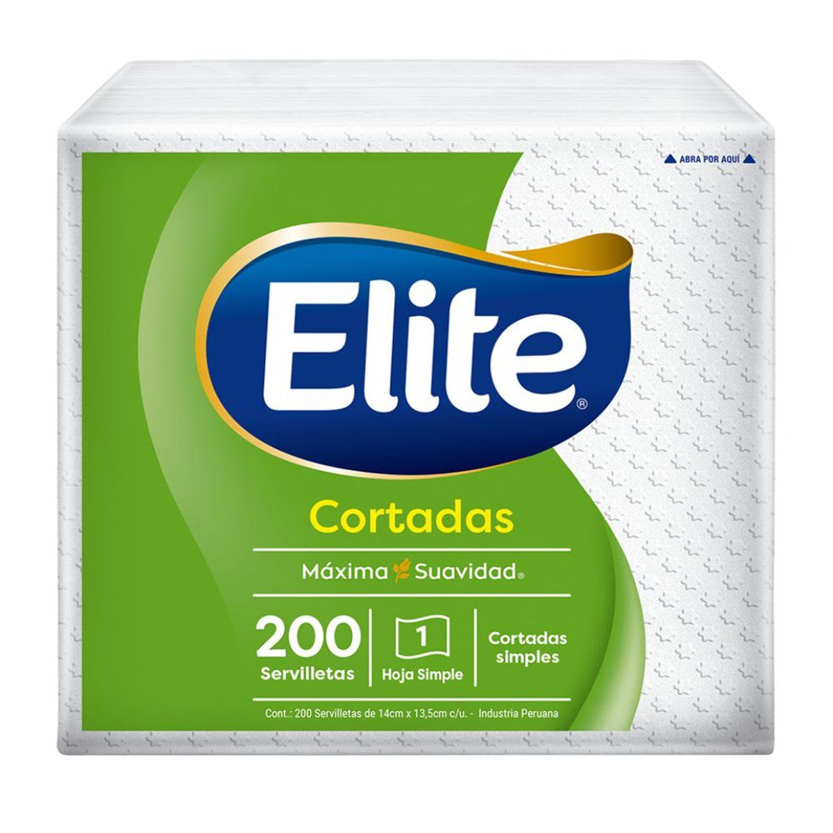 ELITE - Servilletas Elite Cortada Simple Empaque 200 Und