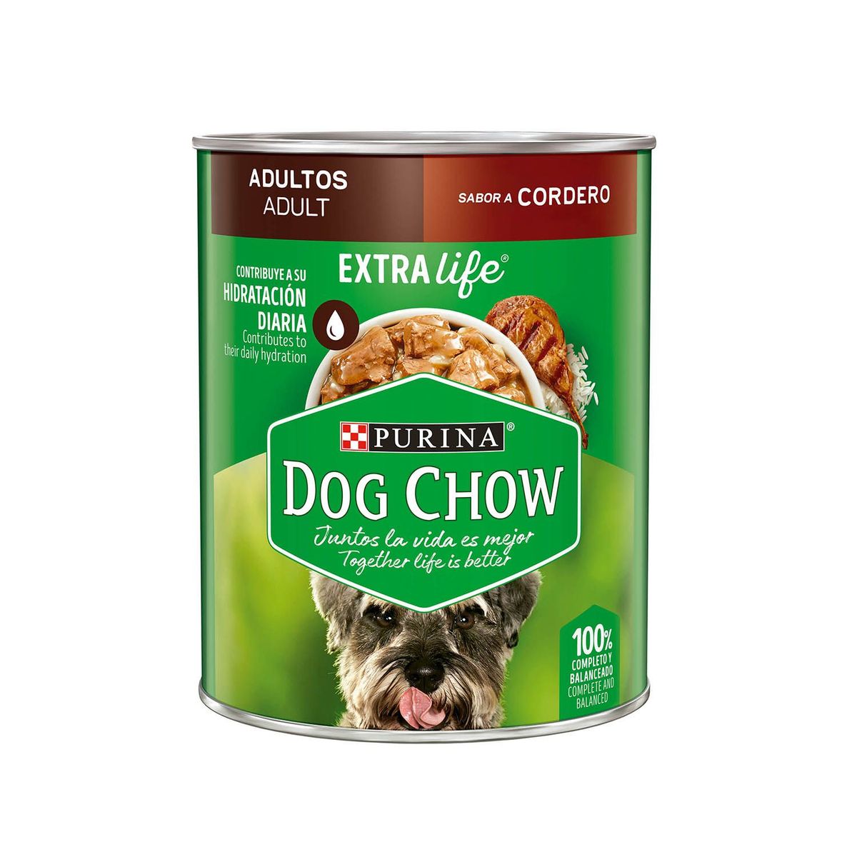 DOG CHOW - Alimento Húmedo Perros Dog Chow Cordero y Arroz Lata 374 g