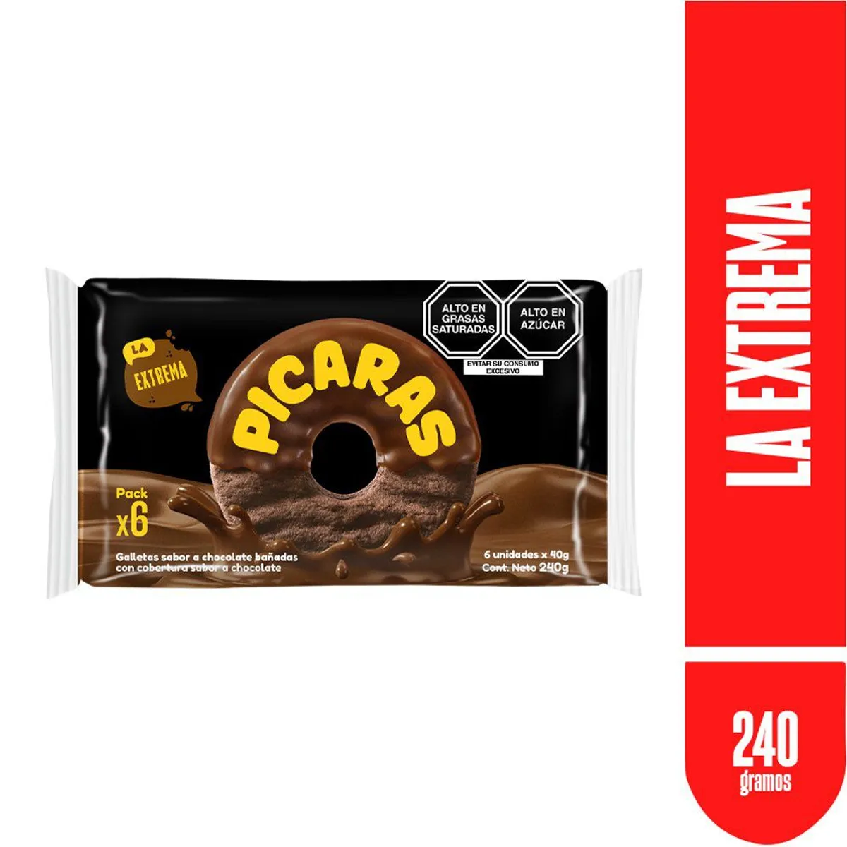 PICARAS - Picaras de Chocolate Extremas 6 Unidades
