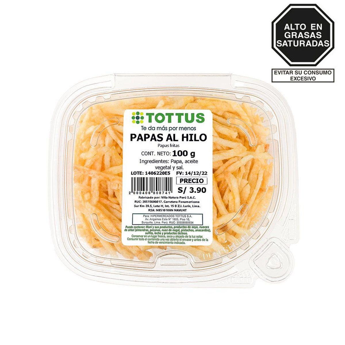 TOTTUS - Papas al Hilo Tottus Empaque 100 g