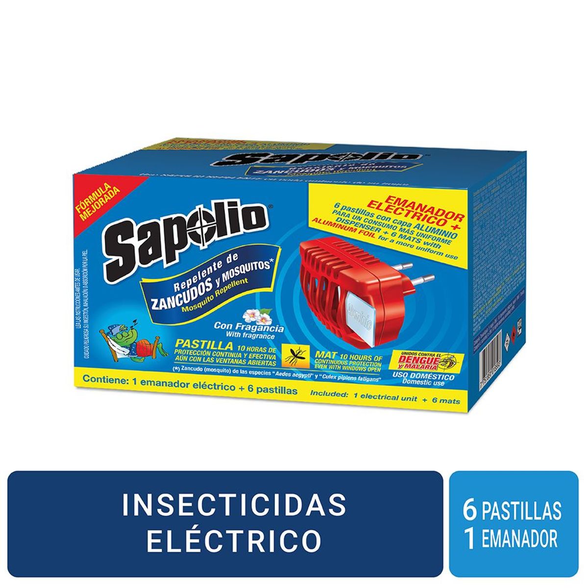 SAPOLIO - Set Repelente Eléctrico Sapolio + 6 Pastillas