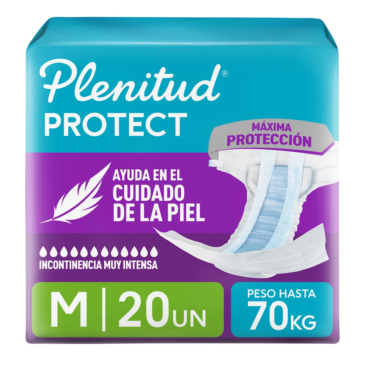 PLENITUD - Pañal para Adulto Plenitud Unisex Talla M Empaque 20 Und