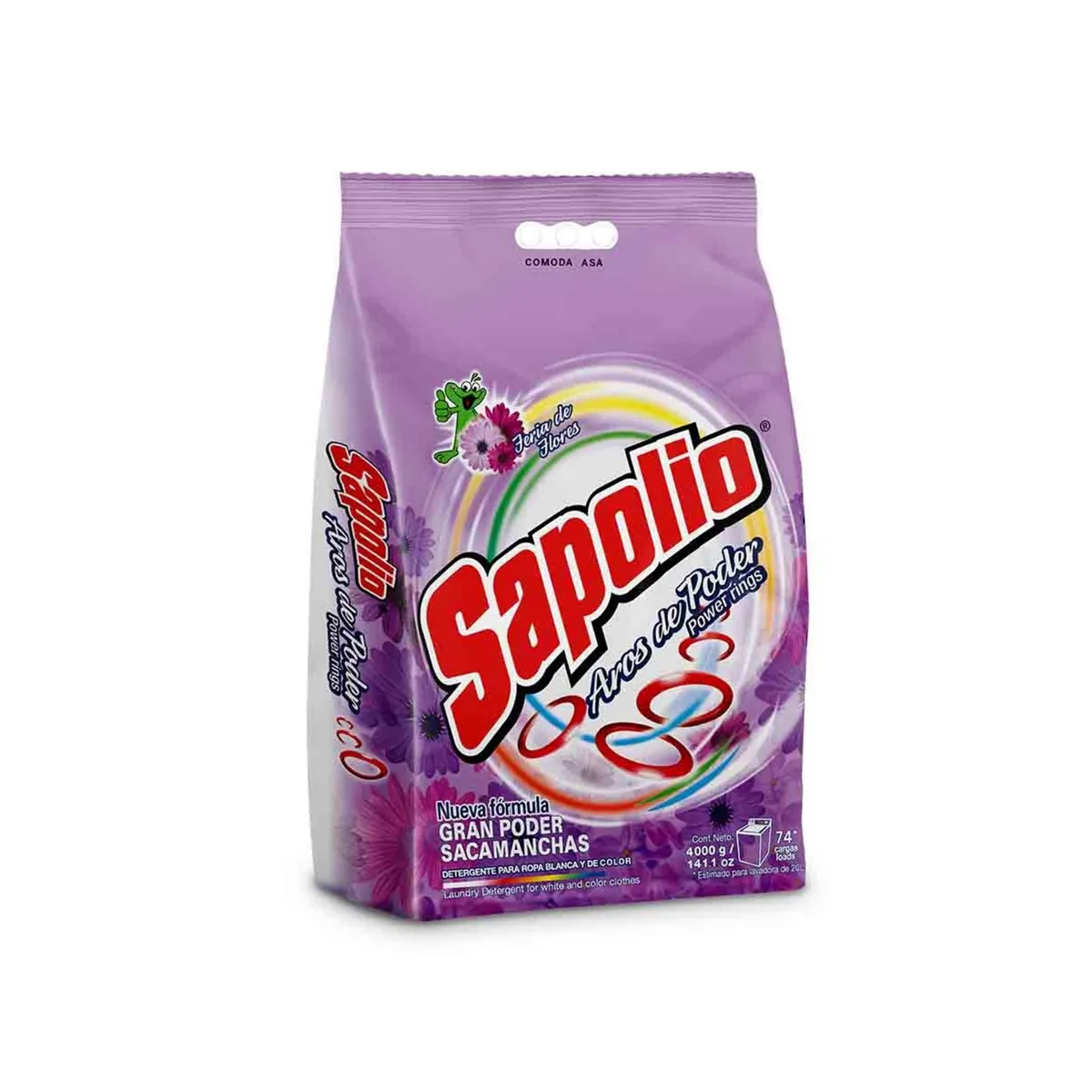 SAPOLIO - Detergente en Polvo Sapolio Floral Bolsa 4 Kg