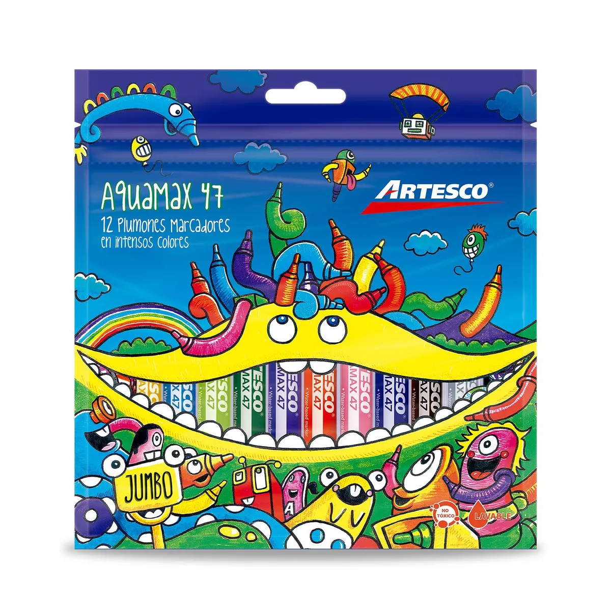 ARTESCO - Plumones Artesco Gruesos Aquamax 47 Empaque 12 Und