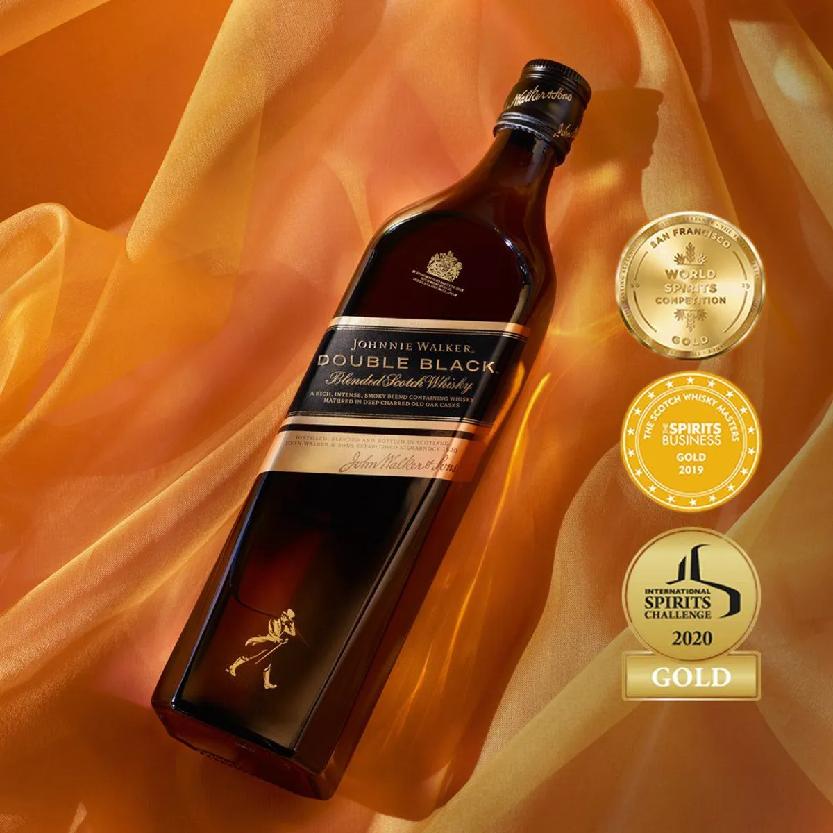 JOHNNIE WALKER - Whisky Johnnie Walker Double Black Botella 750 mL