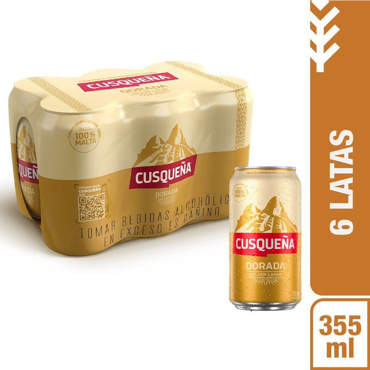 CUSQUEÑA - Cerveza Cusqueña Dorada Sixpack Lata 355 mL
