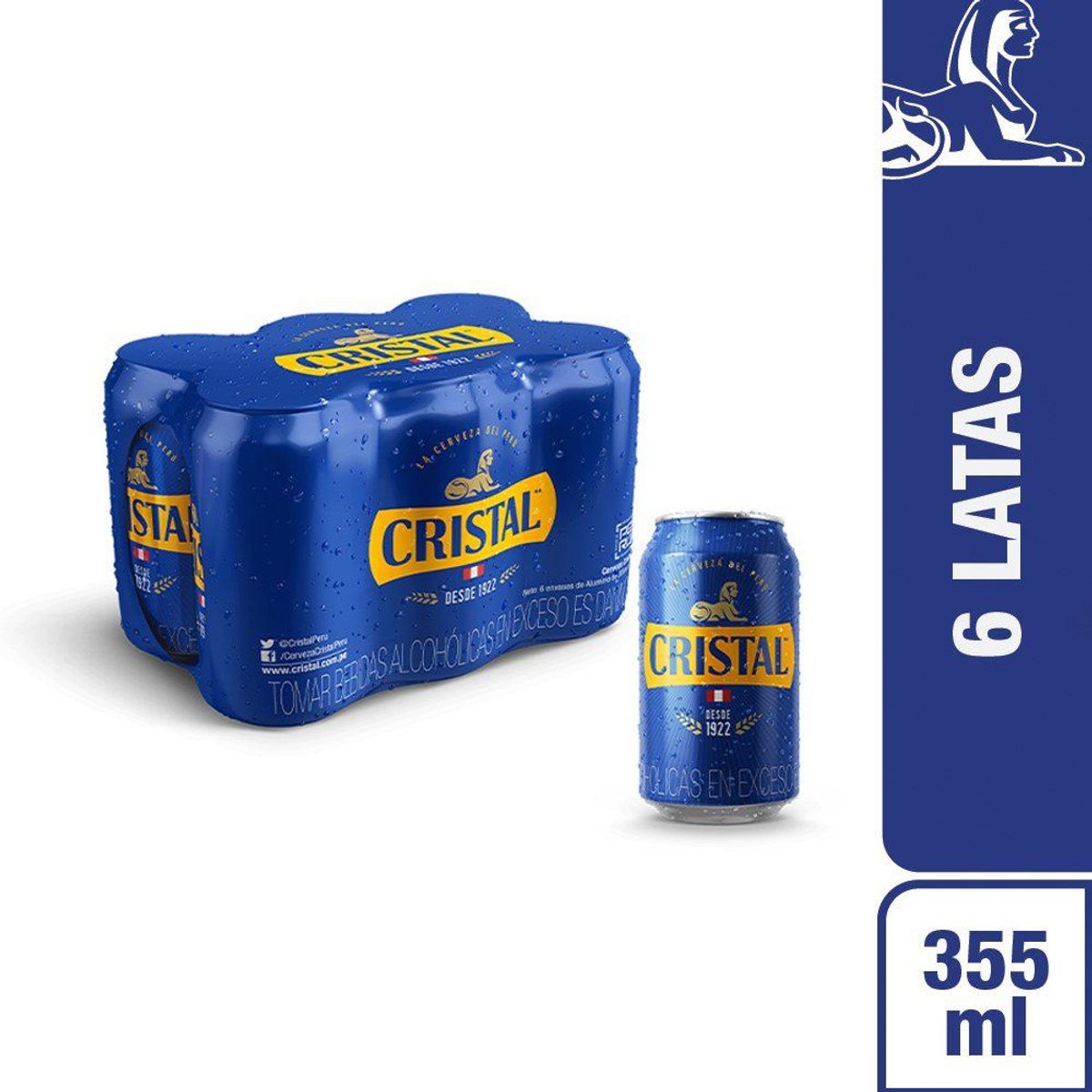 CRISTAL - Cerveza Cristal Sixpack Lata 355 mL
