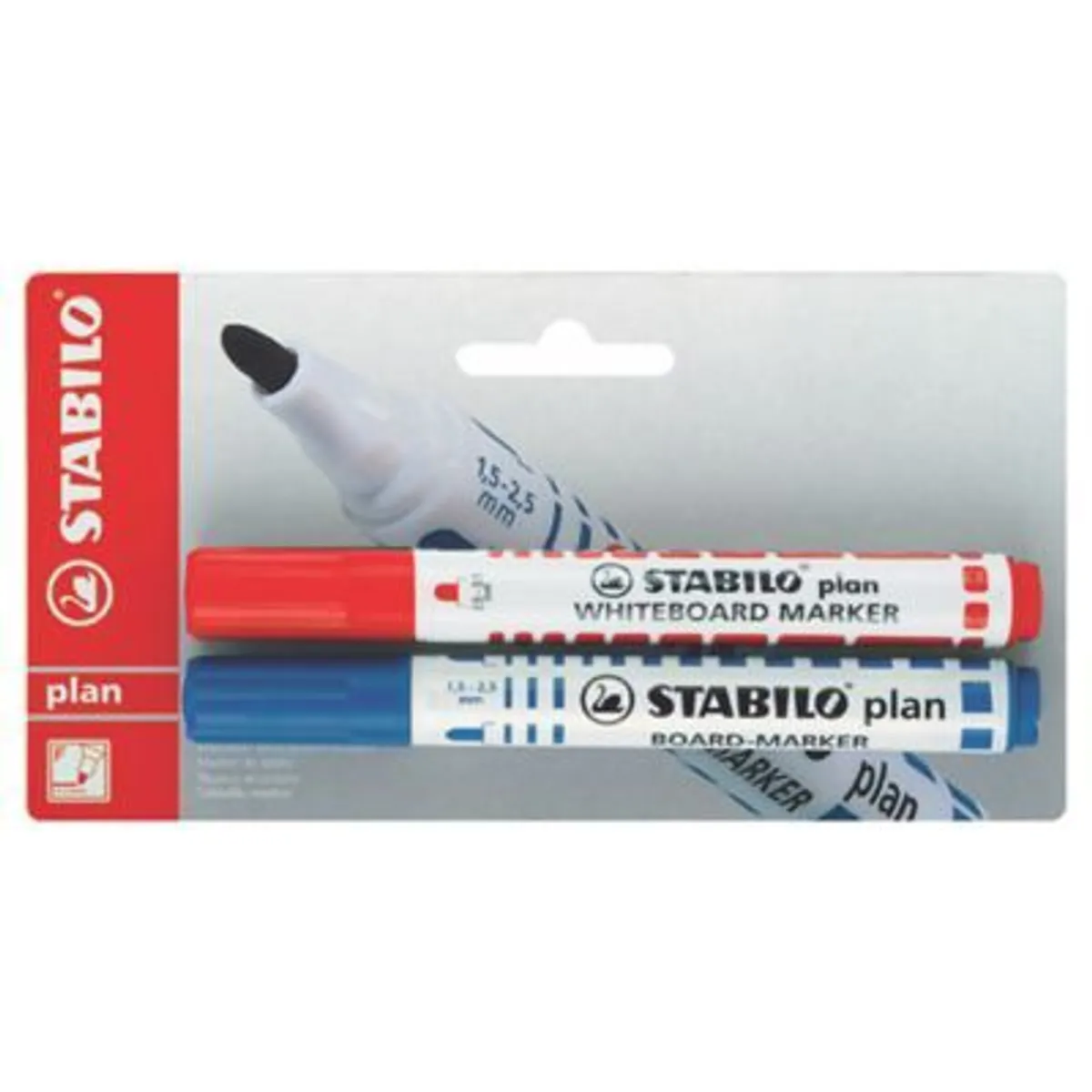 STABILO - Plumones De Pizarra Stabilo Azul Y Rojo Empaque 2 Und