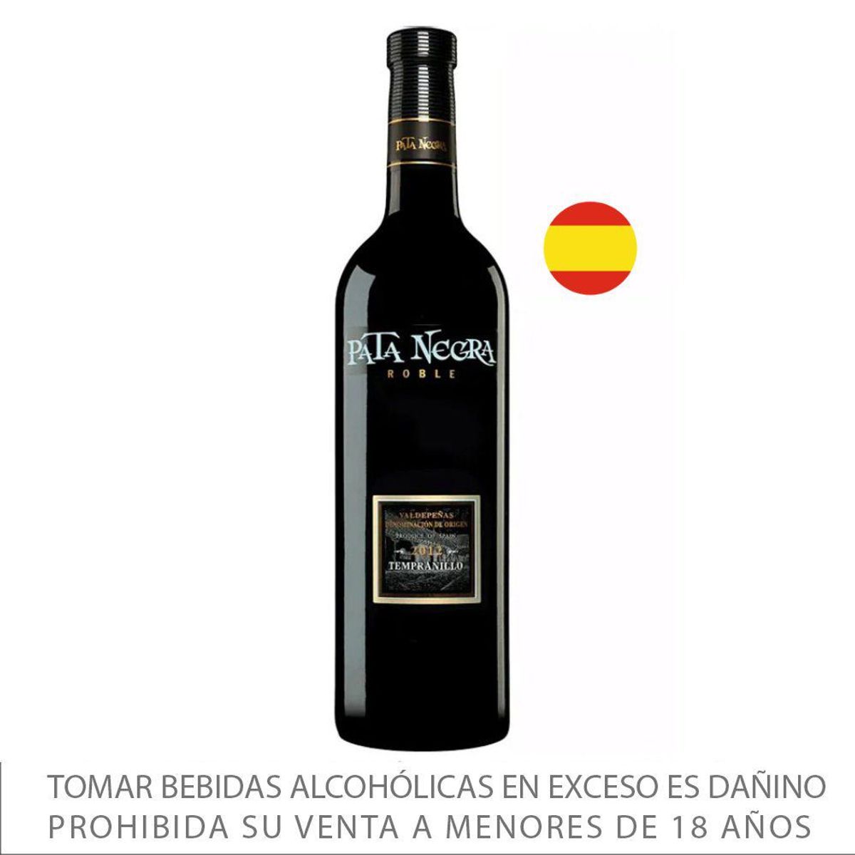 PATA NEGRA - Vino Pata Negra Tinto Tempranillo Reserva Botella 750 mL