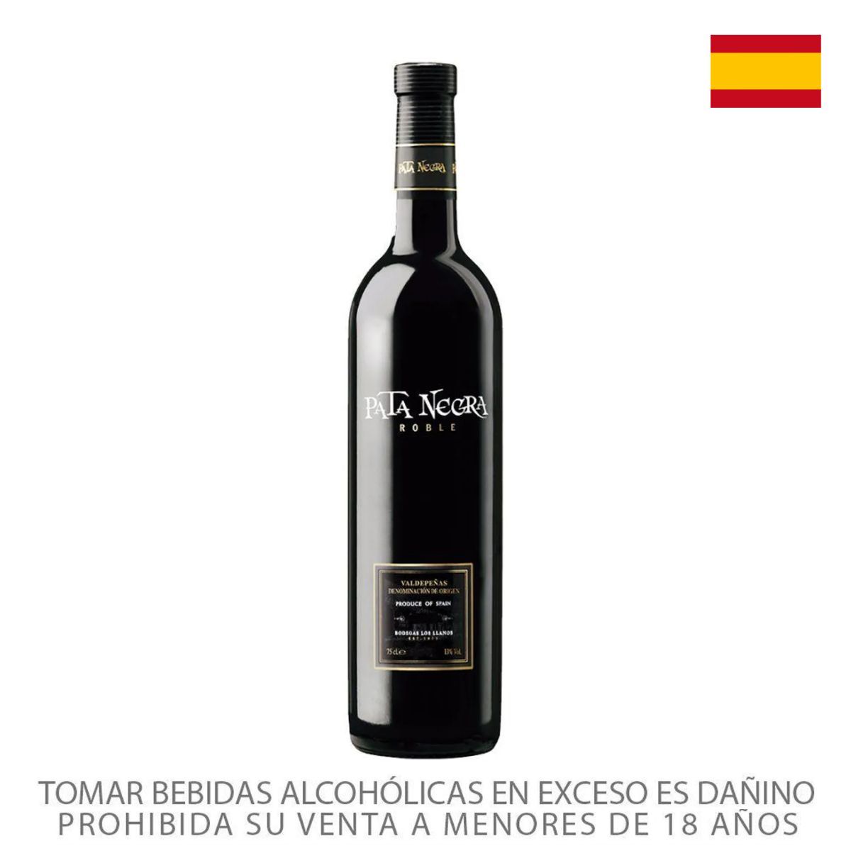 PATA NEGRA - Vino Pata Negra Tinto Tempranillo Roble Botella 750 mL
