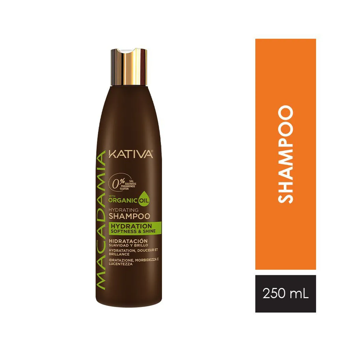 KATIVA - Shampoo Kativa Macadamia Hydrating Botella 250 mL