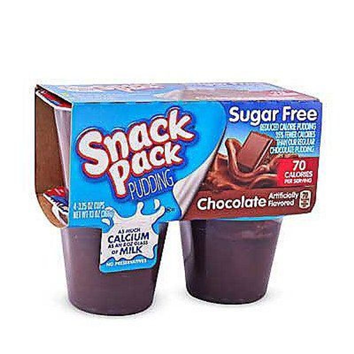 SNACK PACK - Pudín Snack Pack Chocolate Sin Azúcar Empaque 4 Und
