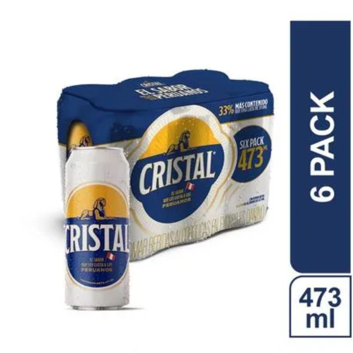 CRISTAL - Cerveza Cristal Sixpack Lata 473 mL