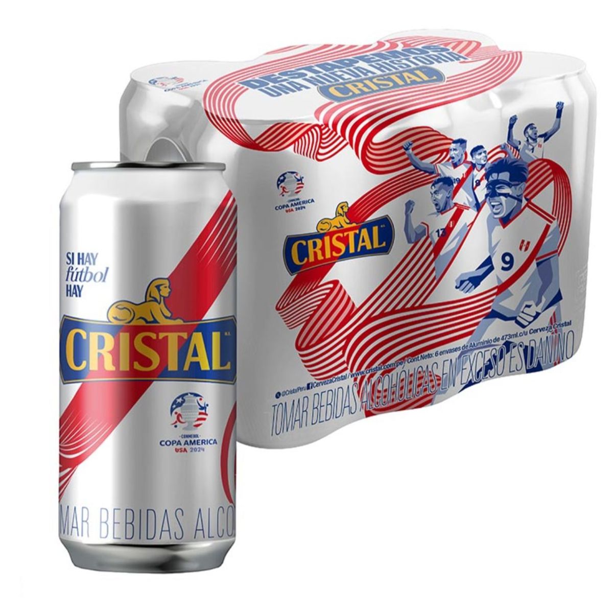 CRISTAL - Cerveza Cristal Sixpack Lata 473 mL