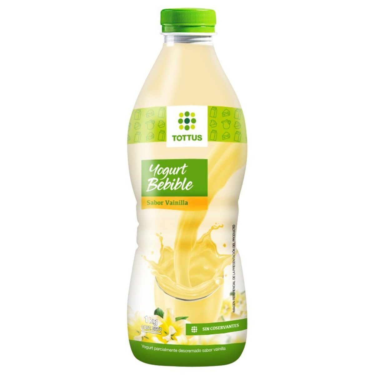 TOTTUS - Yogurt Bebible Tottus Vainilla Botella 1 Kg