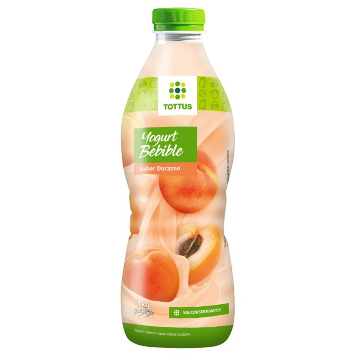TOTTUS - Yogurt Bebible Tottus Durazno Botella 1 Kg