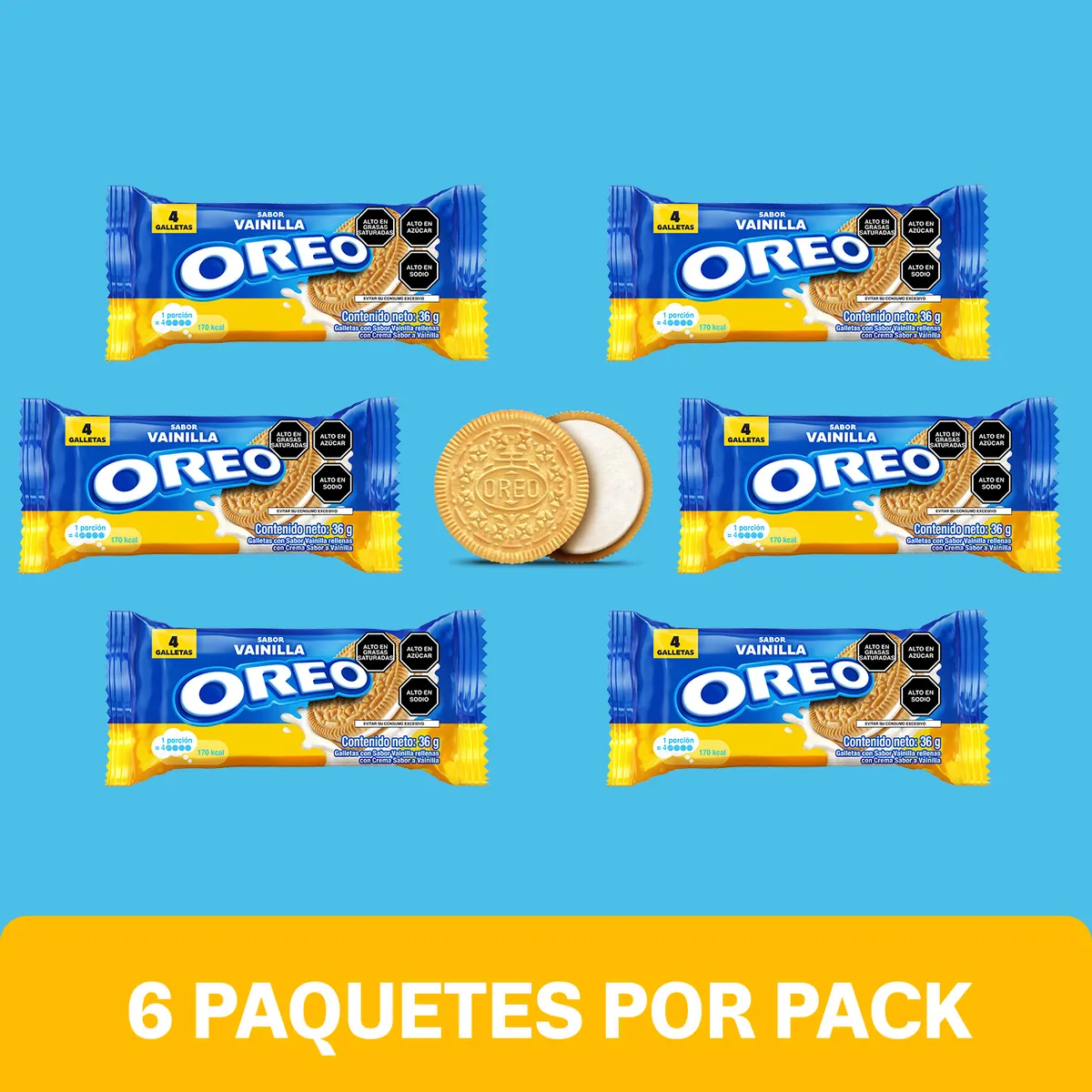 OREO - Galleta Oreo Vainilla Sixpack 216 g