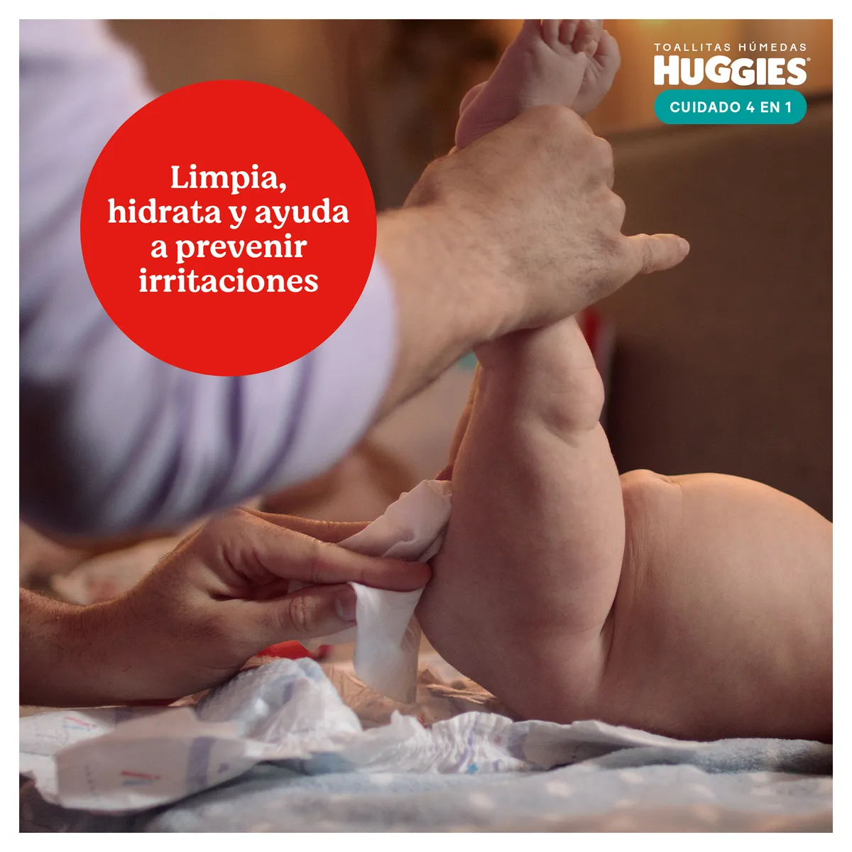 HUGGIES - Toallitas Húmedas Huggies One&Done Pepino y Té Verde Empaque 184 Und