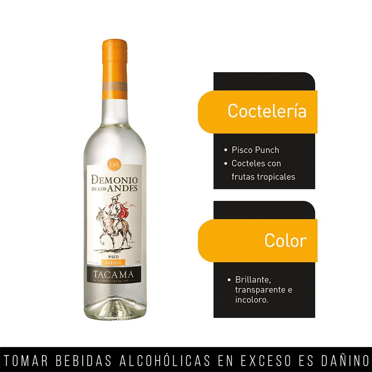 TACAMA - Pisco Albilla Tacama Demonio de los Andes Botella 700 mL