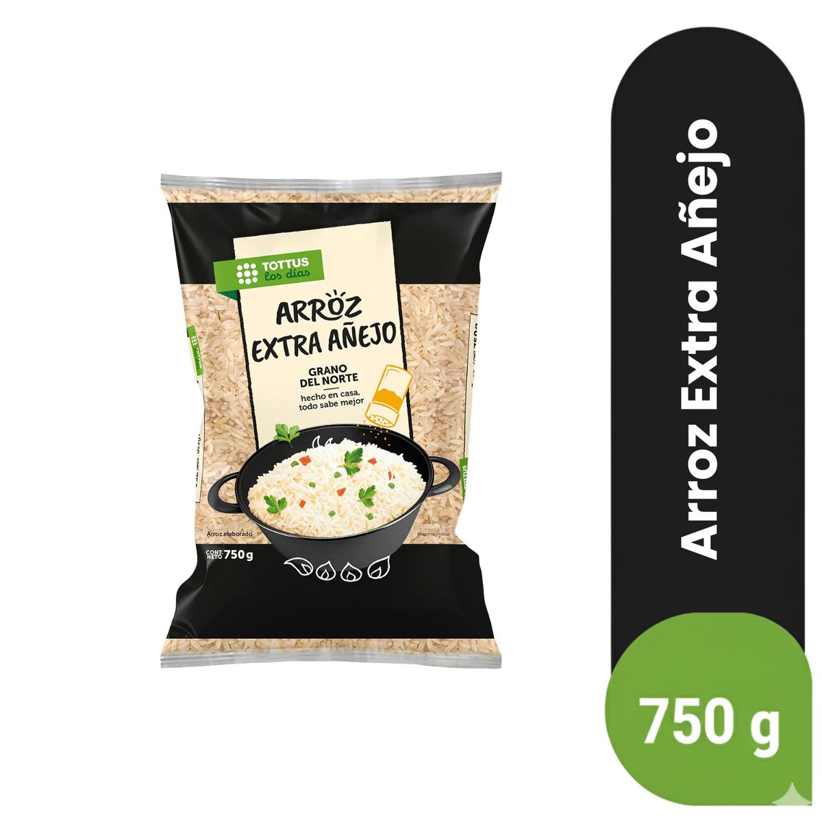 TOTTUS PREMIUM - Arroz Extra Añejo Tottus Premium Bolsa 750 g