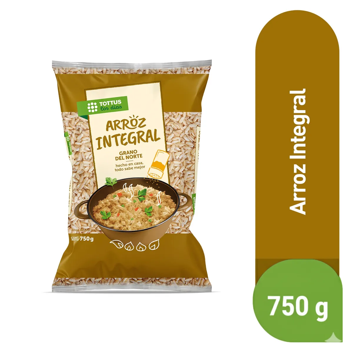 TOTTUS - Arroz Extra Integral Tottus Bolsa 750 g