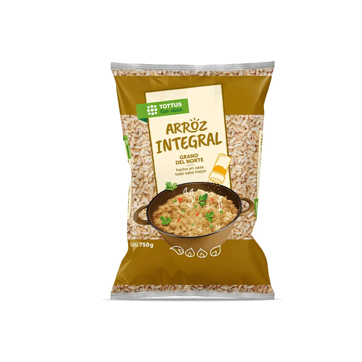 TOTTUS - Arroz Extra Integral Tottus Bolsa 750 g
