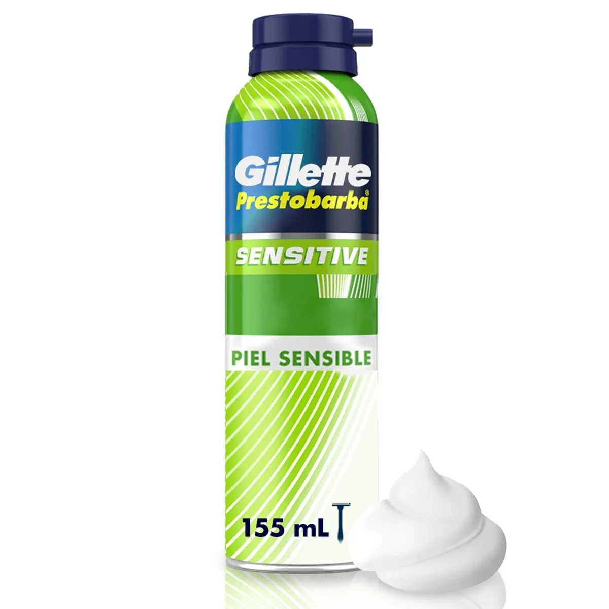 GILLETTE - Gel de Afeitar Gillette Sensitive Mach3 para Piel Sensible Lata 155 mL