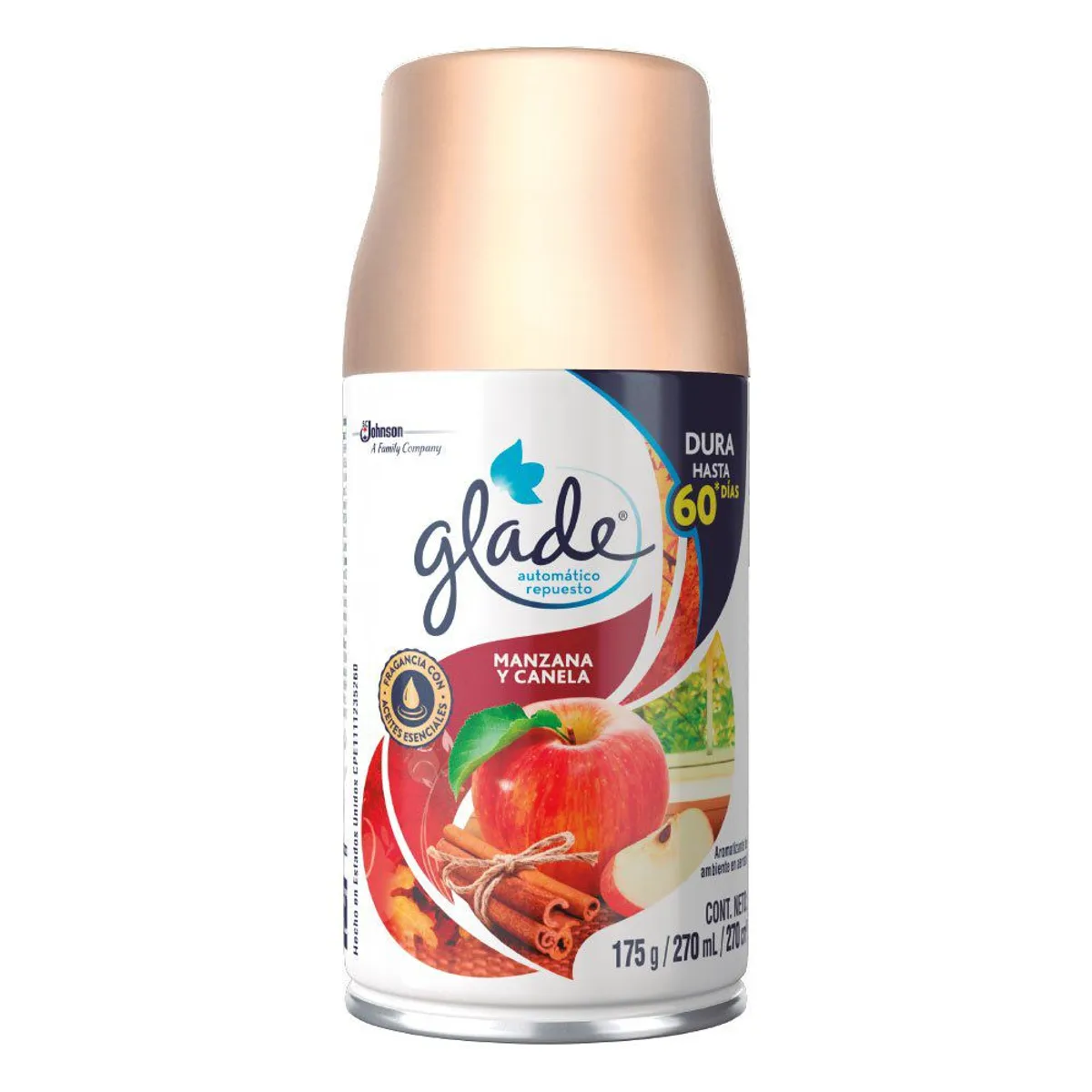 GLADE - Repuesto Automático Glade Manzana y Canela Lata 175 g