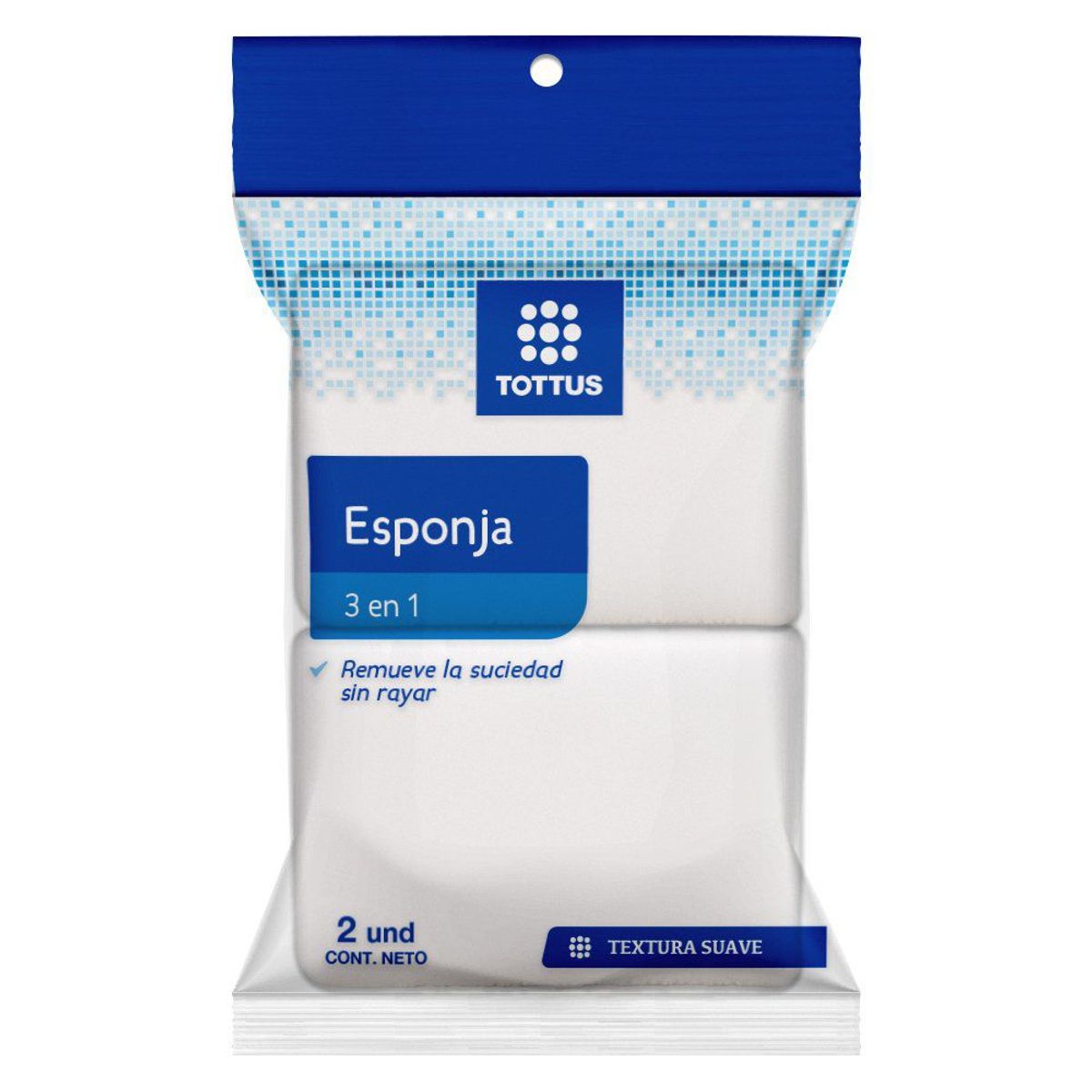 TOTTUS - Esponja 3 en 1 Tottus Empaque 2 Und