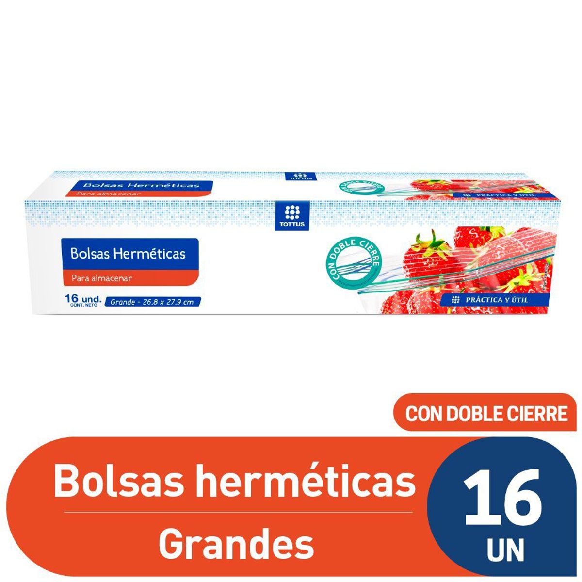 TOTTUS - Bolsas Herméticas Grandes Tottus Caja 16 Und