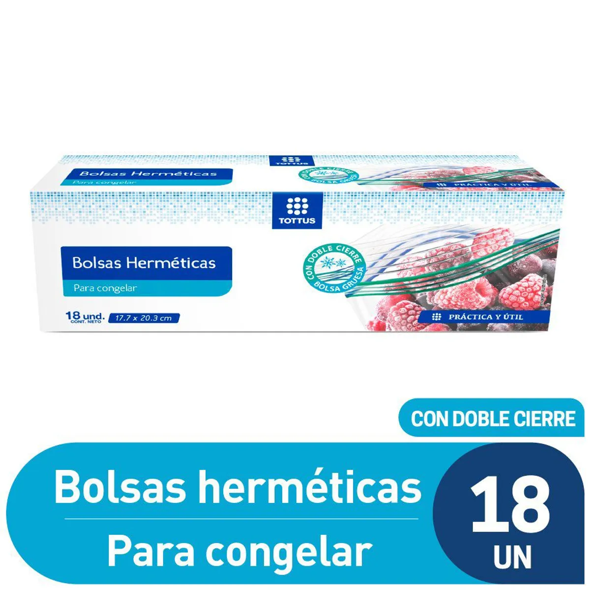 TOTTUS - Bolsas Herméticas para Congelar Tottus Caja 18 Und