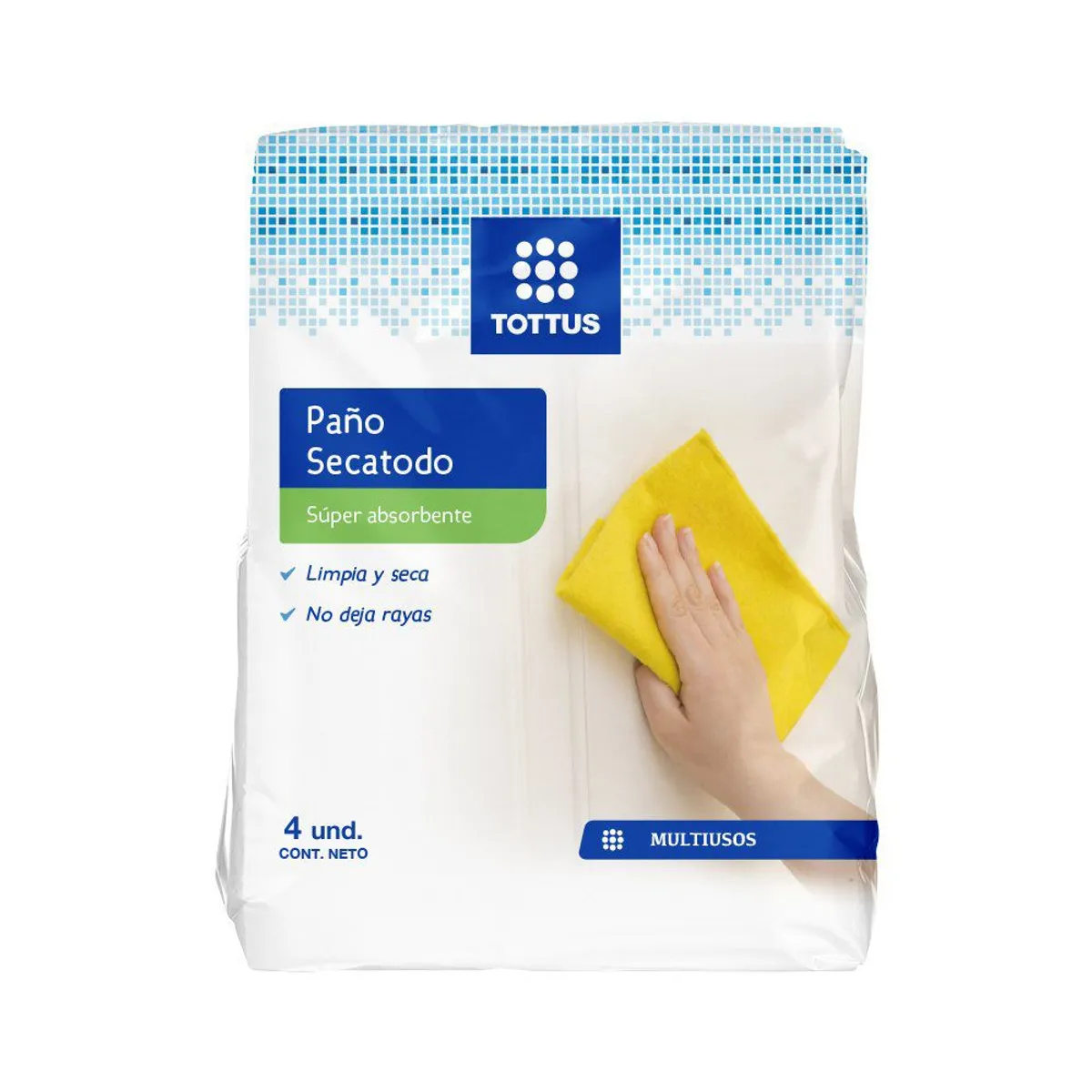 TOTTUS - Paño Secatodo Tottus Empaque 4 Und