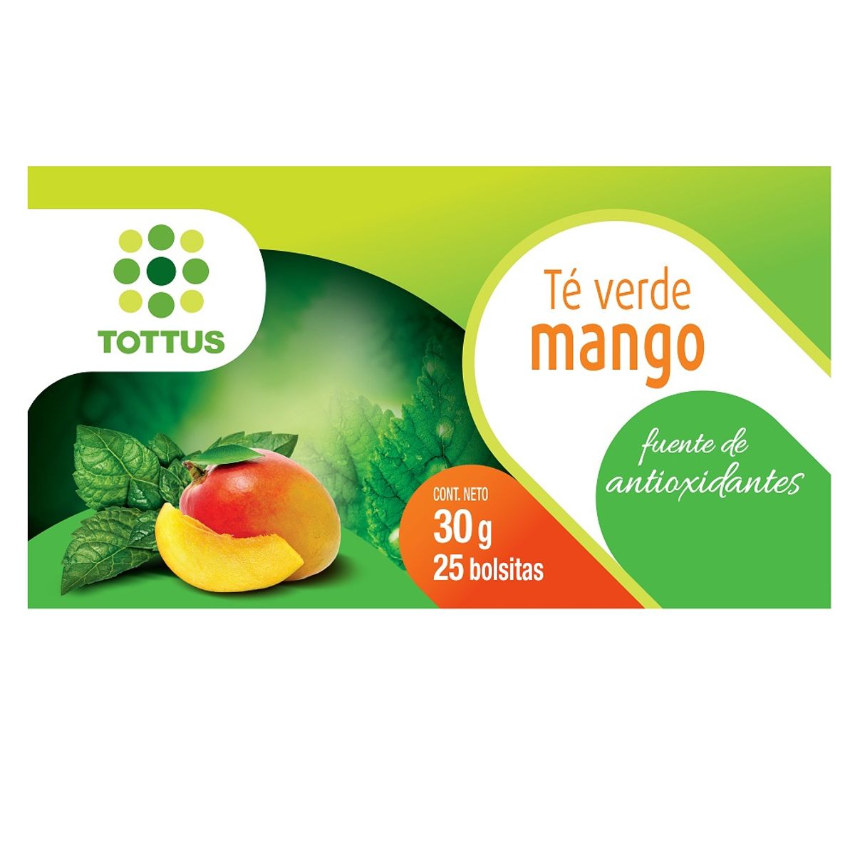TOTTUS - Té Verde Mango Tottus 25 Filtrantes