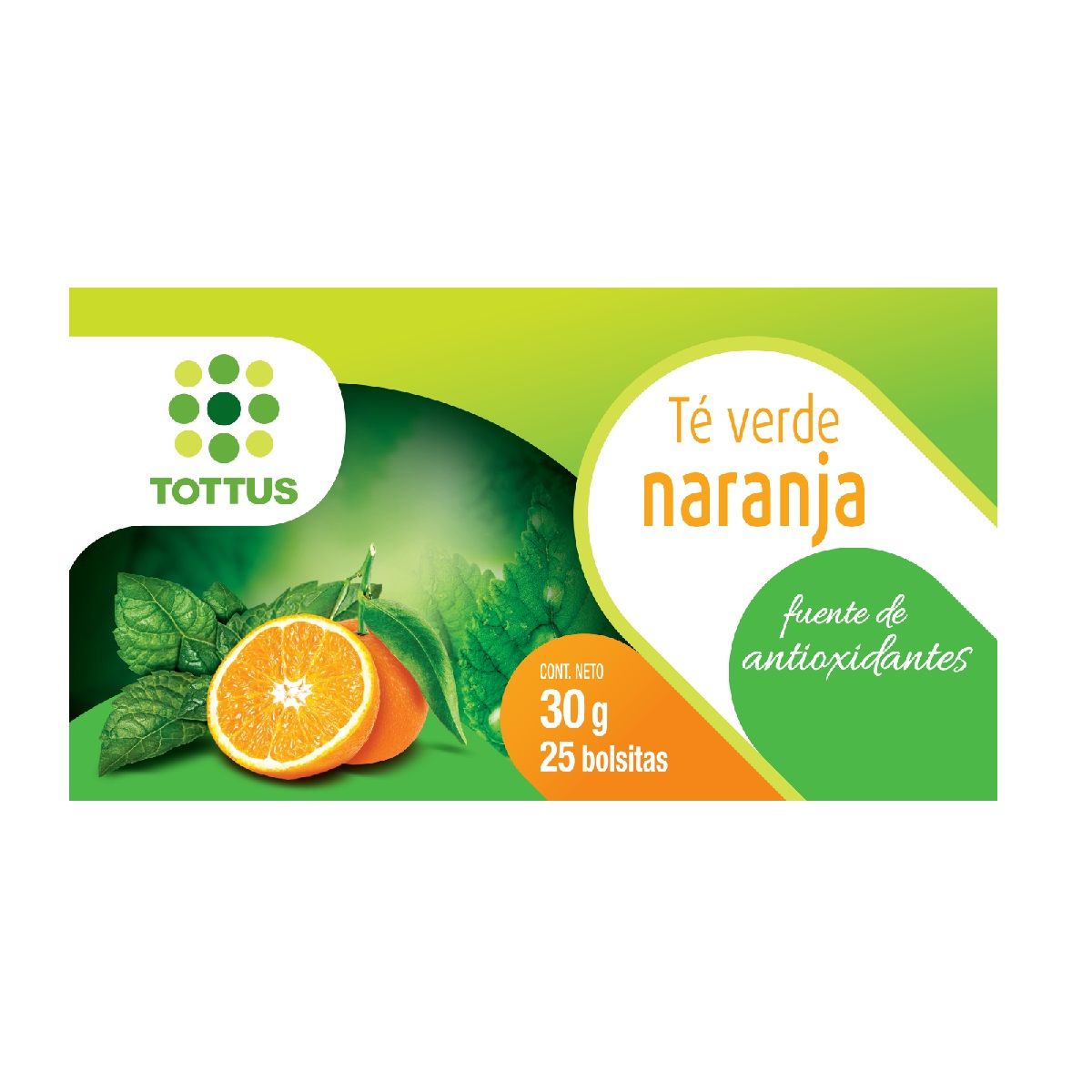 TOTTUS - Té Verde Naranja Tottus Caja 25 Sobres