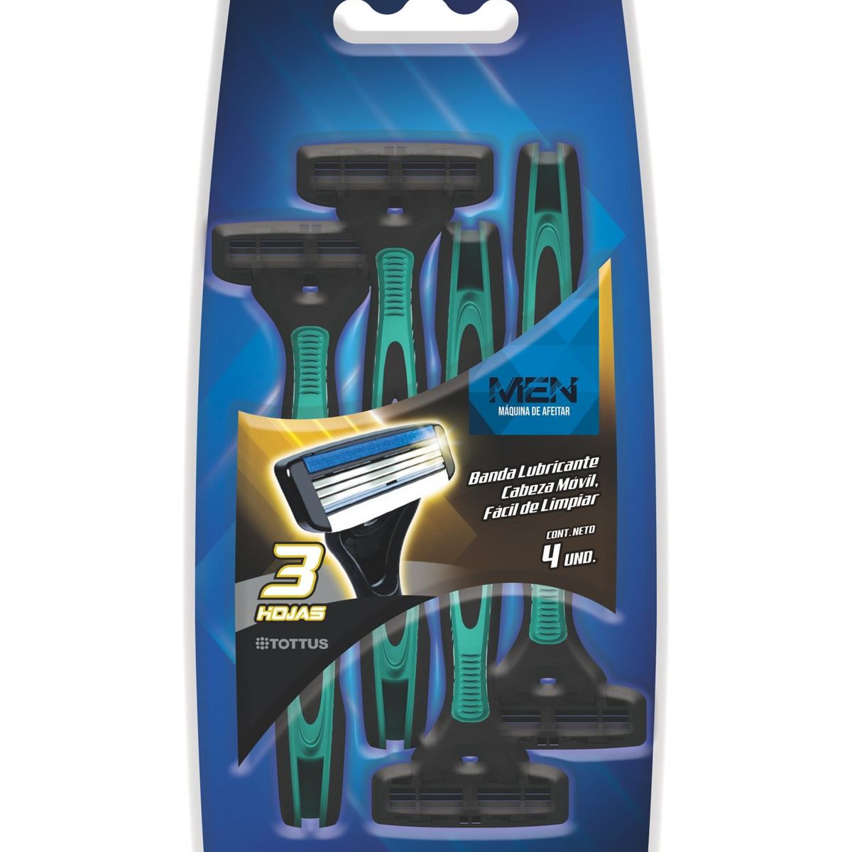 TOTTUS - Máquina de Afeitar Hombre Tottus Empaque 4 Und