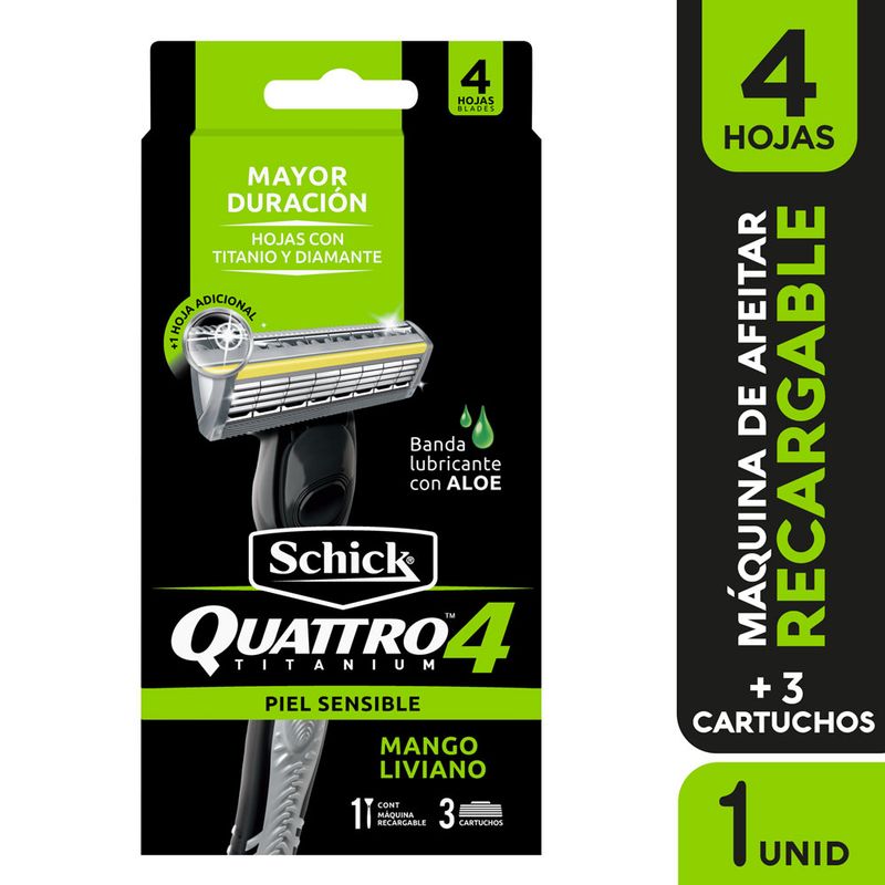 SCHICK - Máquina De Afeitar Schick Hombre Quattro Freestyle + 2 Cartuchos