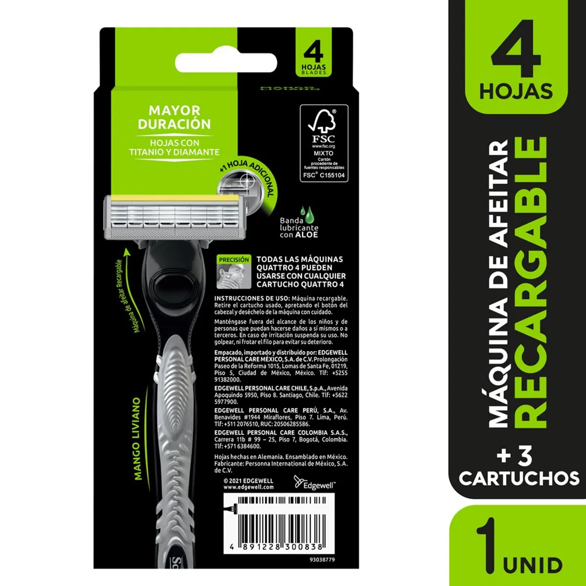 SCHICK - Máquina de Afeitar Schick Freestyle + 2 Repuestos