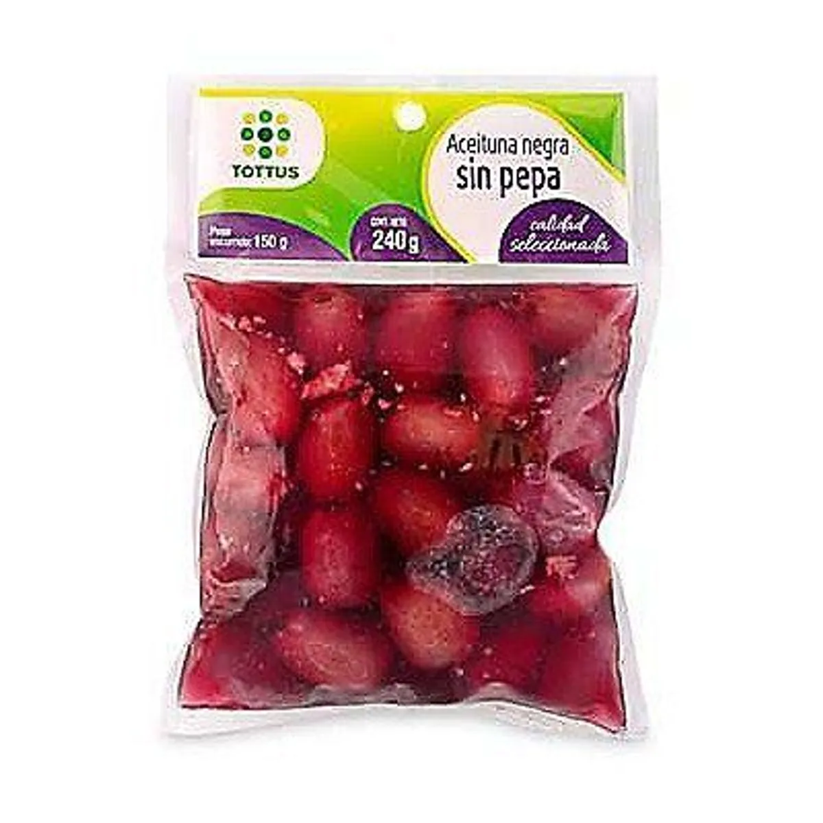 TOTTUS - Aceituna Botija Tottus Sin Pepa Bolsa 240 g