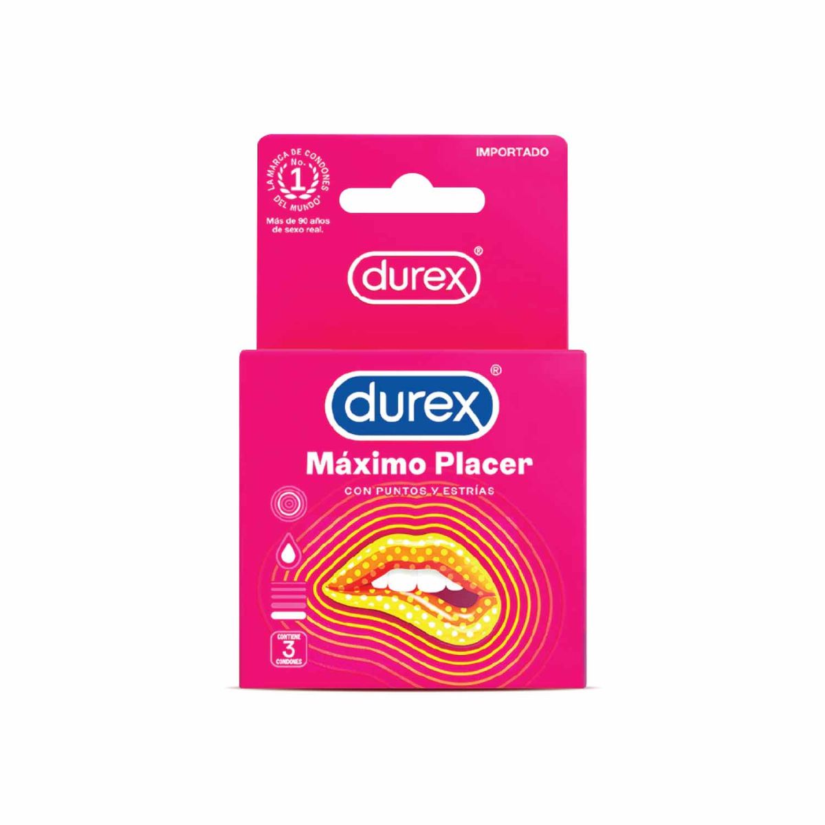 DUREX - Preservativos Durex Máximo Placer Caja 3 Und