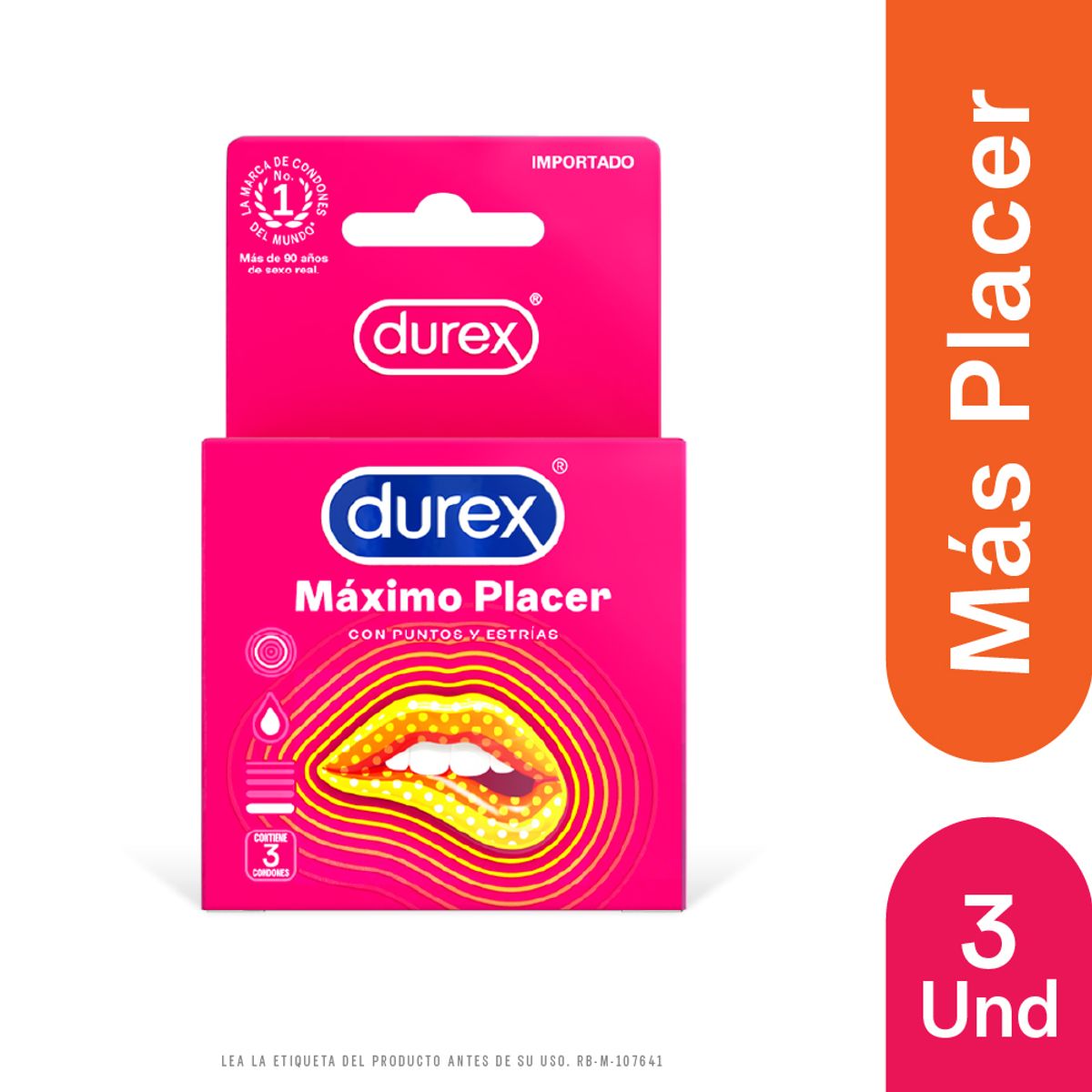 DUREX - Preservativos Durex Máximo Placer Caja 3 Und